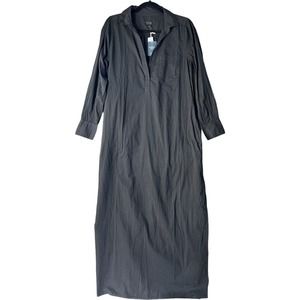 J.Crew Garment Dyed Cotton Poplin Shirt Dress Long Small Black NEW